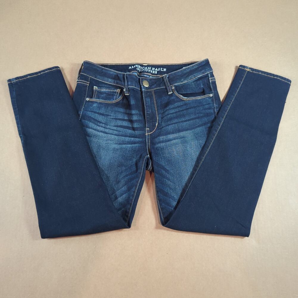 American Eagle AE Women’s 10 Short Skinny Jeans Dark Wash Super Stretch